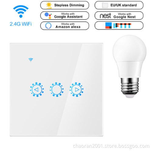 Interruptor Wifi Inteligente Zigbee 220V Light 3 Gang Alexa Touch Switch Controlled Electric Glass Switch Remote Smart Switch